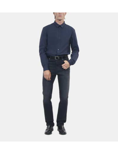 Chemise en popeline bleu marine navy