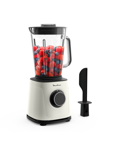 Blender PerfectMix Essential haute performance, Technologie de lames Powelix, Bol en verre de 2L, 1200W, Blanc