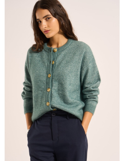 Gilet cardigan ample à col rond