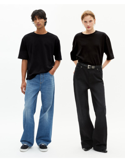 T-shirt mixte large uni noir black