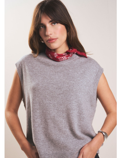 Pull sans manches en cachemire
