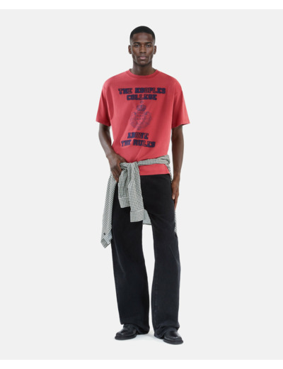 T-shirt manches courtes avec print devant red / burgundy