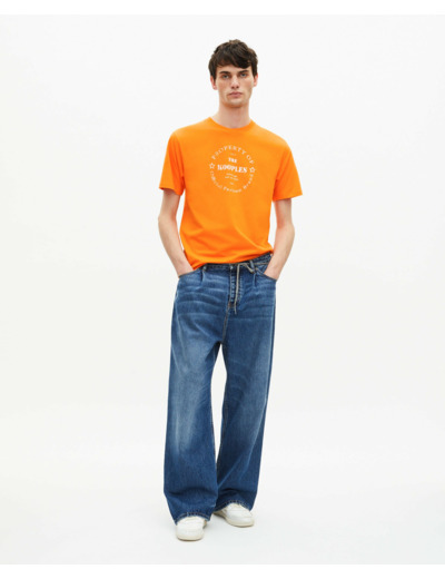 T-shirt manches courtes avec print devant orange