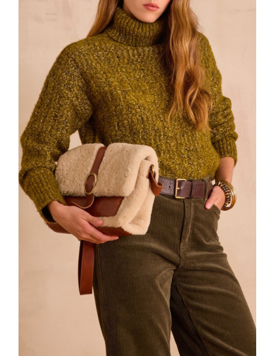Pull col roulé en laine et coton BRANDY