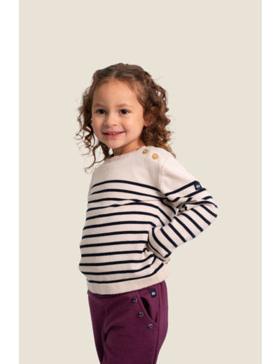 Pull Marinière fille VISCOSE patte épaule Gabrielle