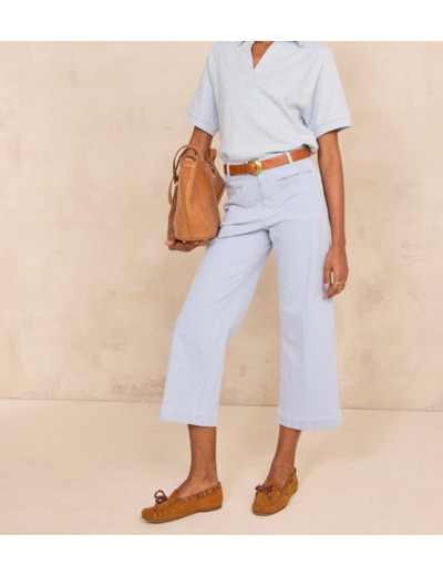 Jean cropped large à rayures ROMA BIS