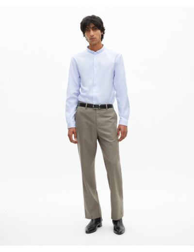 Chemise formelle col officier bleu ciel bleu