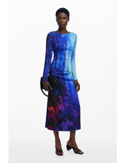 Robe À Manches Longues En Tissu – Femme