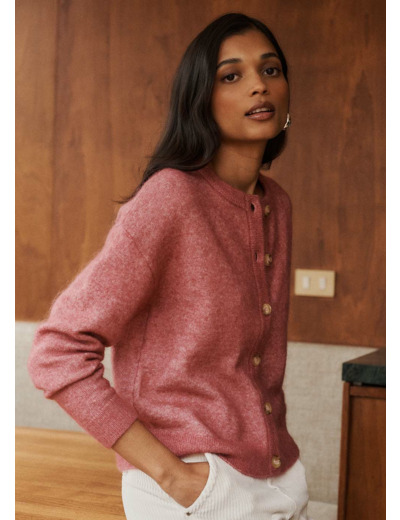 Gilet cardigan ample à col rond