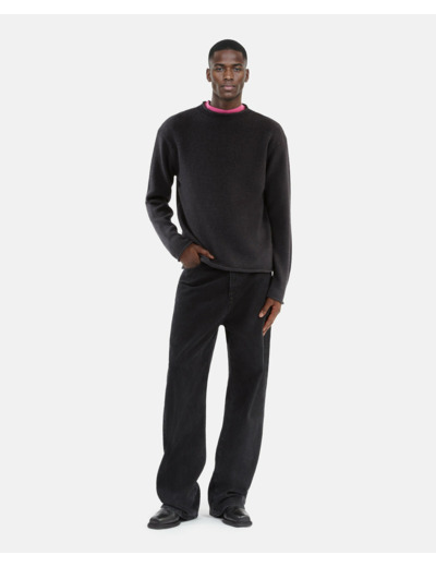 Pull manches longues bords roulants middle grey mel