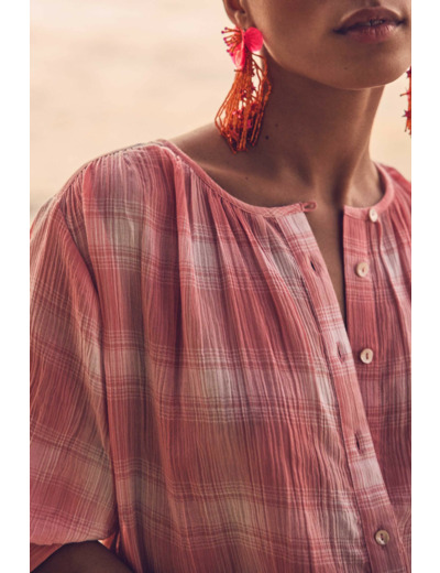 Blouse POMME en coton à carreaux