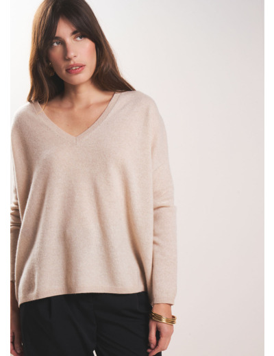 Pull en 100% cachemire à Col V
