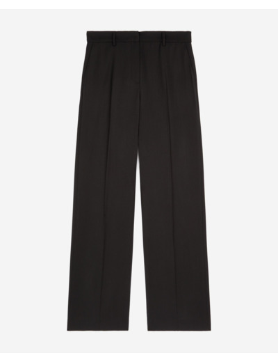 Pantalon large en laine noir black