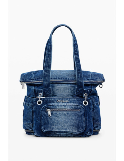 Grand Sac À Dos En Denim