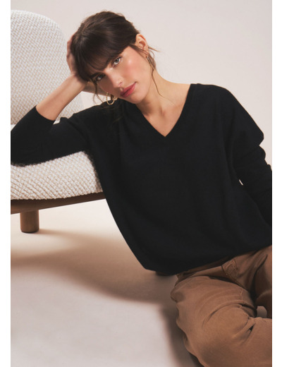 Pull en 100% cachemire à Col V