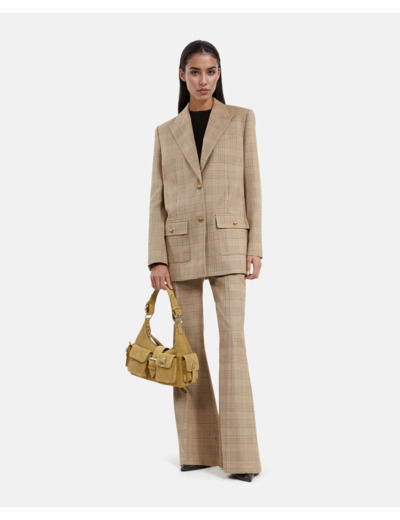 Veste de costume simple croisure 2 boutons beige-brown