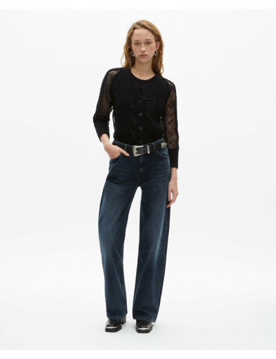Cardigan details dentelle black