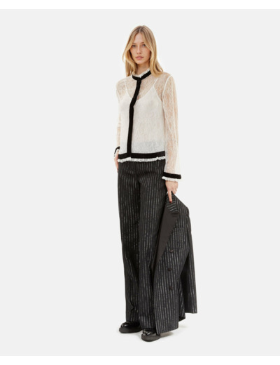 Chemise manches longues col rond ecru
