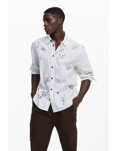 Chemise À Manches Longues En Tissu – Homme