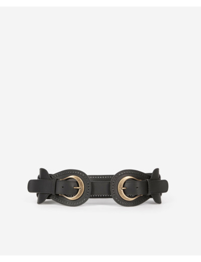 Ceinture en cuir large black