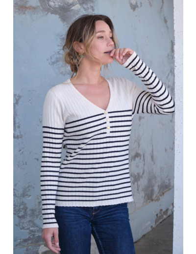 Pull femme VISCOSE côtelée Flavie