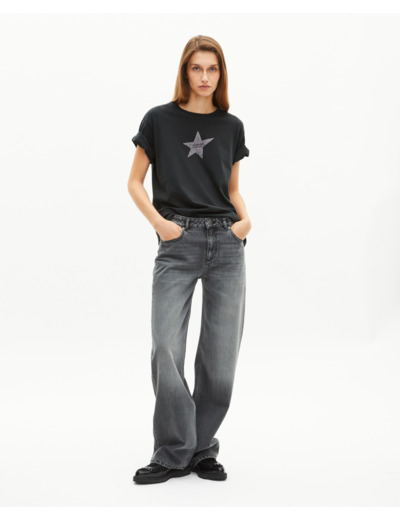T-shirt avec sérigraphie noir black washed