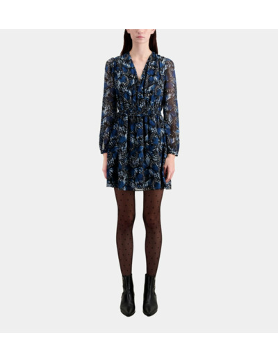 Robe courte portefeuille foil blue
