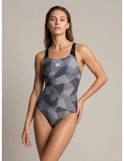 Maillot de bain sport arena Striped Geo pour femmes