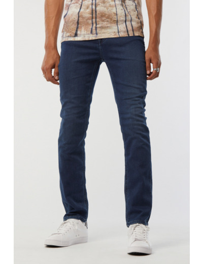 Pantalon straight fit, taille haute, jambe droite