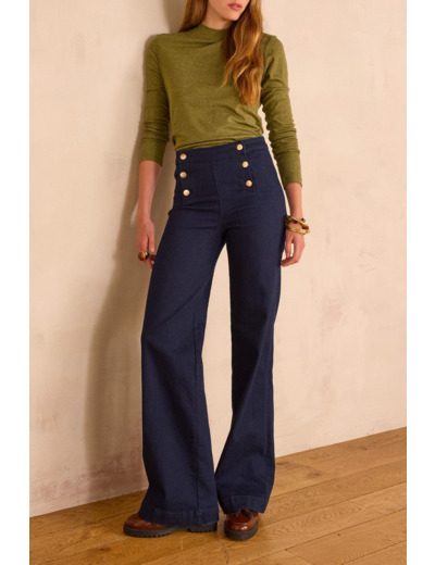 Jean taille haute large OXAN en denim