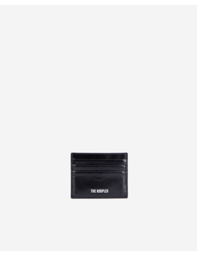 Porte-cartes amelia en cuir craquelé noir black