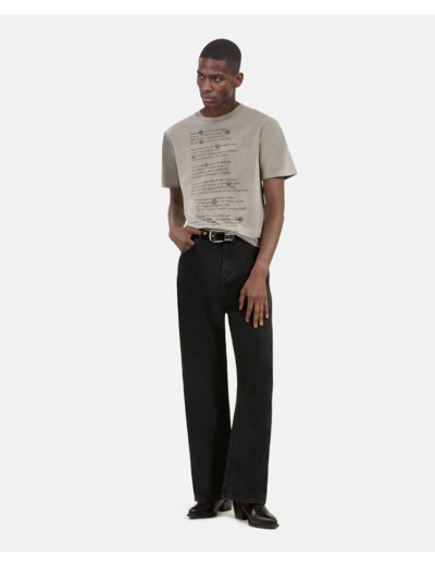 T-shirt manches courtes avec print devant grey melange
