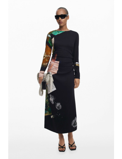 Robe À Manches Longues En Tissu – Femme