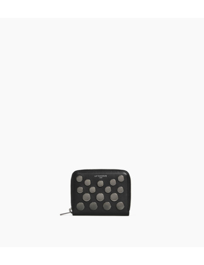 Porte monnaie Emilie en cuir lisse avec studs