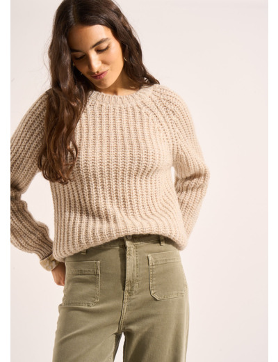 Pull épais en côtes larges