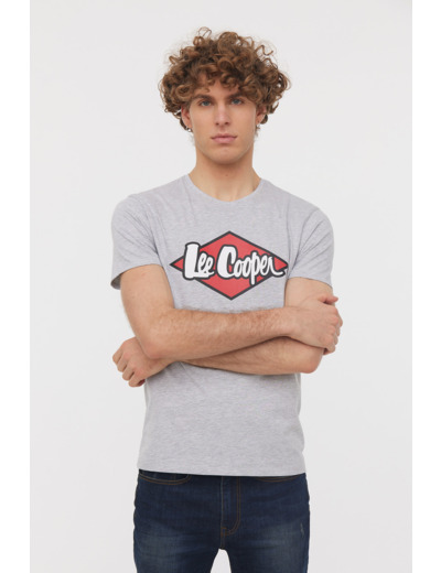T-shirt manches courtes en coton bio avec print logo poitrine