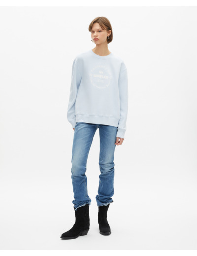 Sweatshirt avec sérigraphie bleu clair bleu