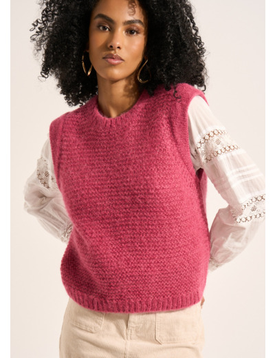 Pull à col rond sans manches