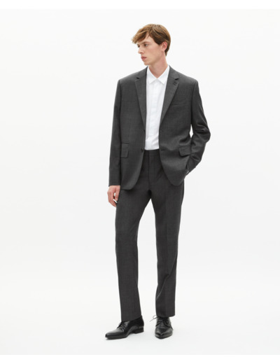 Pantalon de costume en laine droit gris grey