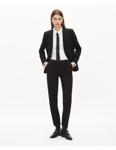 Veste de costume en crêpe noire coupe structurée black