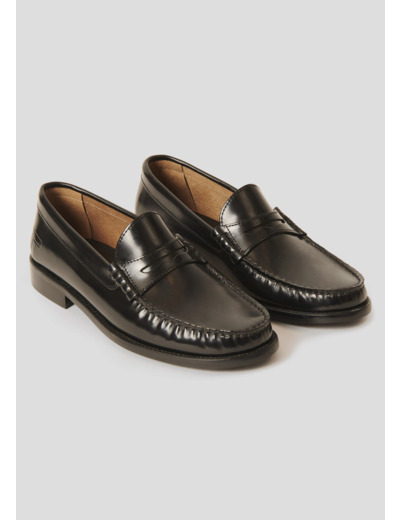 Mocassins Kitty Noir en Cuir De Vache