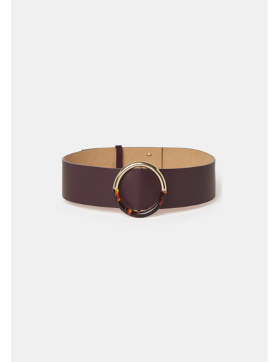 Ceinture Lauren Bordeaux en Cuir De Vachette
