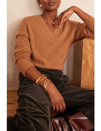 Pull col V en 100% cachemire 4 fils BRYTON