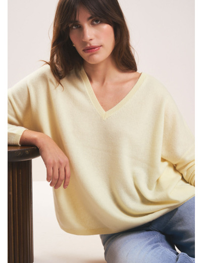 Pull en 100% cachemire à Col V