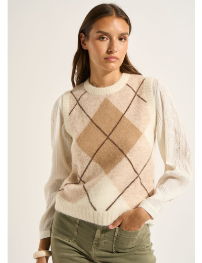 Pull sans manches motif
