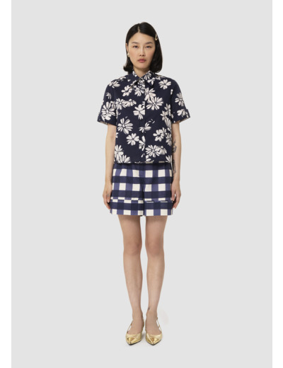 Chemise Charles bleu nuit imprimée fleuri