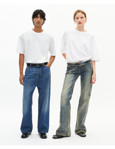 T-shirt mixte large uni blanc white