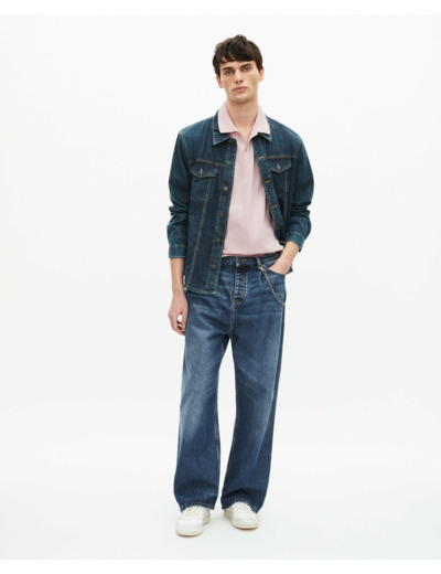 Polo manches courtes avec broderie blason lila