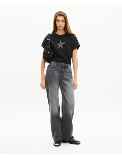 Jean large noir délavé black