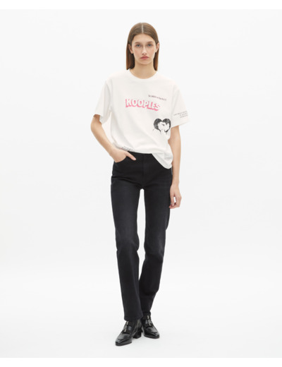 T-shirt avec sérigraphie blanc white